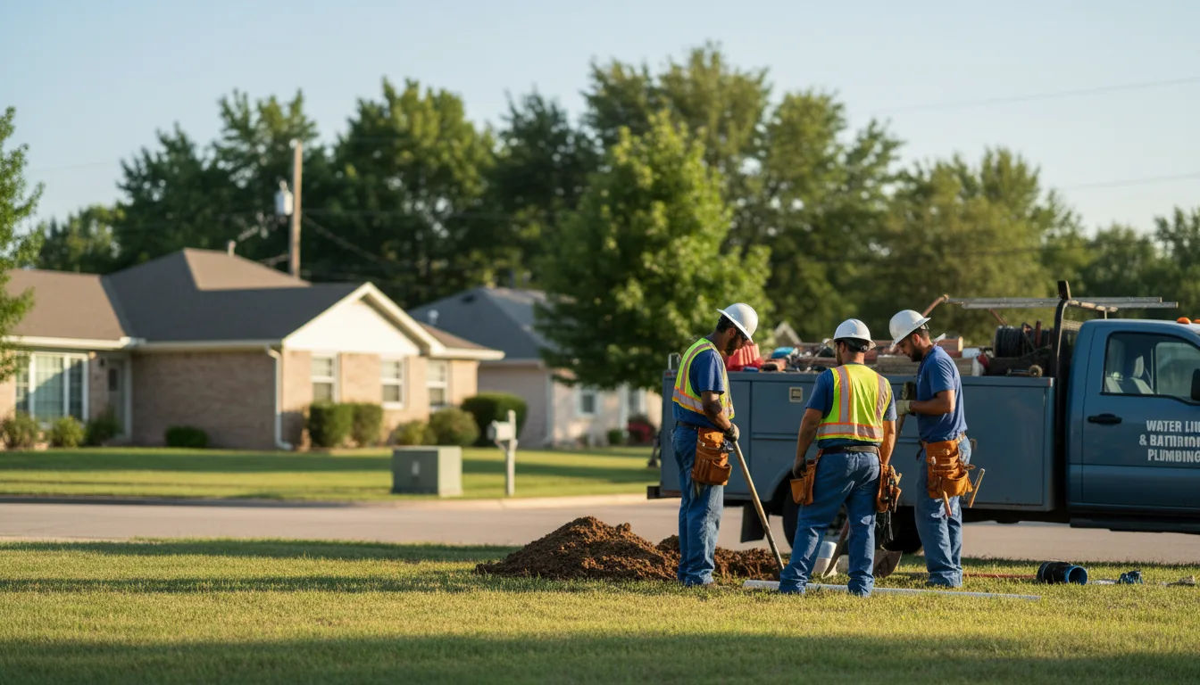 Residential water line and bathroom plumbing service in Elgin, TX